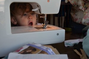 girl sewing